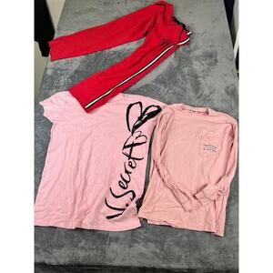 Victoria's Secret PINK Lot 3 Pieces Sequin Long Sleeve Shirts Pants XS & Large